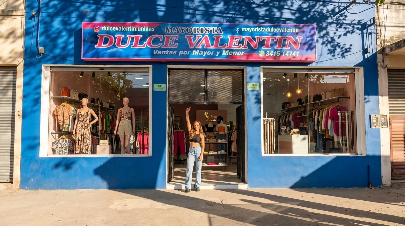 Frente del local mayorista Dulce Valentín en Av. Pres. Perón 5349, Rosario
